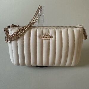 Coach Ivory Quilted Wristlet